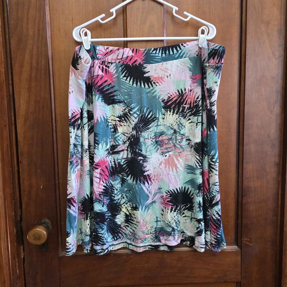 Ava & Viv Multicolor Tropical Skater Skirt